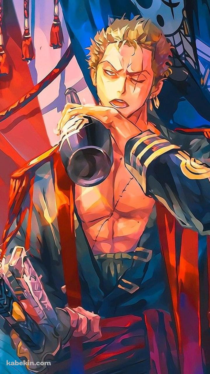 酒を飲むロロノア・ゾロのAndroidの壁紙(720px x 1280px) スマホ用
