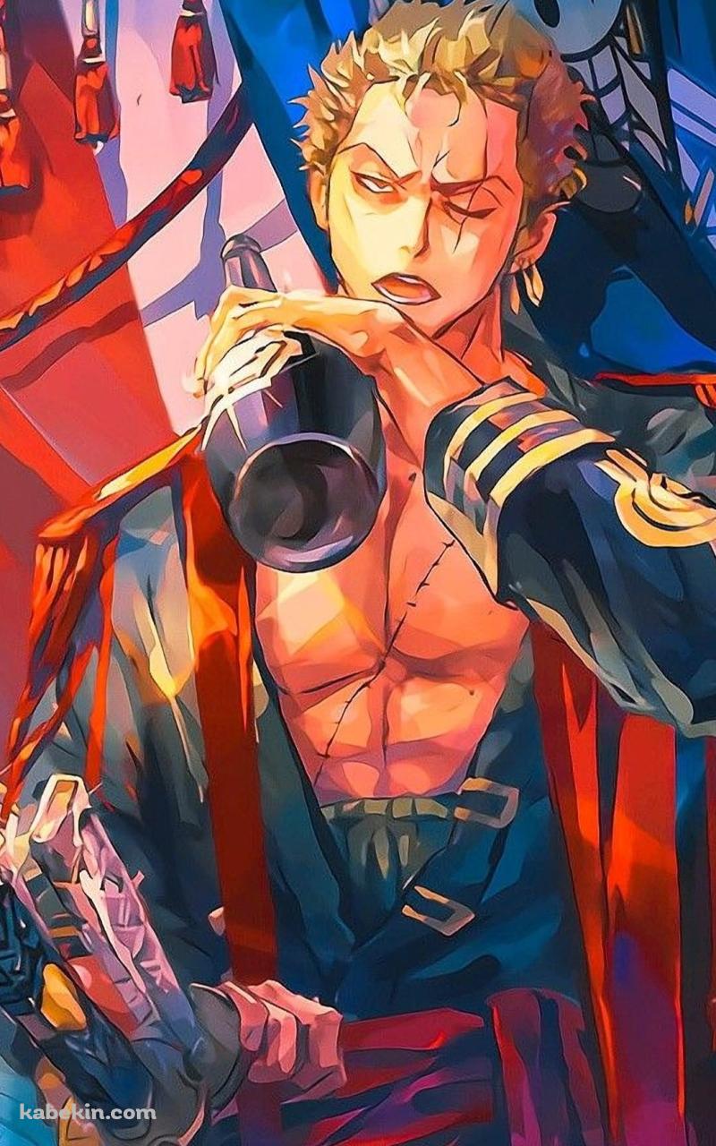 酒を飲むロロノア・ゾロのAndroidの壁紙(800px x 1280px) スマホ用