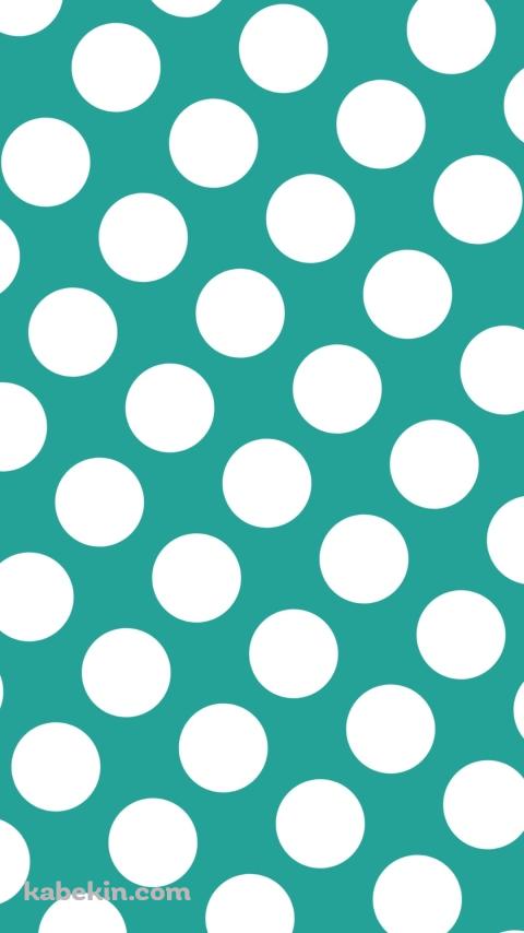 濃い緑色の水玉 ドット柄のAndroidの壁紙(480px x 854px) スマホ用