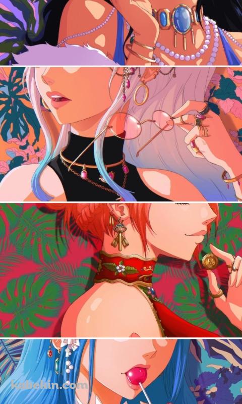 ナミ / ニコ・ロビン / ネフェルタリ・ビビ / ヤマト / ONE PIECEのAndroidの壁紙(480px x 800px) スマホ用