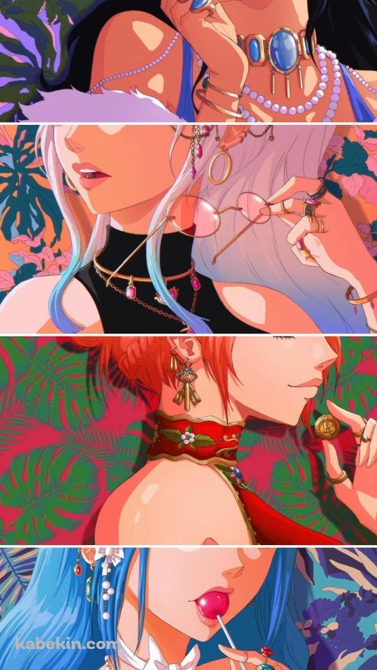 ナミ / ニコ・ロビン / ネフェルタリ・ビビ / ヤマト / ONE PIECEのAndroidの壁紙(540px x 960px) スマホ用