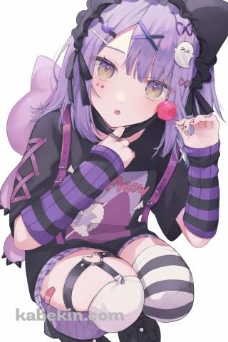 かわいい紫宮るな / ぶいすぽっ！ / バーチャルライバーのAndroidの壁紙(320px x 480px) スマホ用