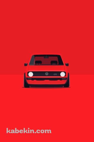 フォルクスワーゲン Golf MK1 赤のAndroidの壁紙(320px x 480px) スマホ用