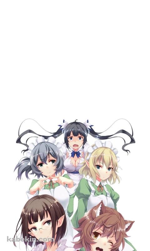 ヘスティア / エイナ・チュール / シル・フローヴァ / リュー・リオン / リリルカ・アーデ / ダンジョンに出会いを求めるのは間違っているだろうか / ダンまち / ファンアートのAndroidの壁紙(480px x 800px) スマホ用