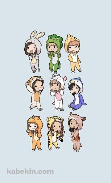 TWICE / かわいいイラストのAndroidの壁紙(360px x 592px) スマホ用