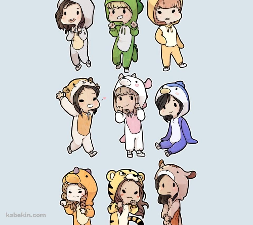 TWICE / かわいいイラストのAndroidの壁紙(960px x 854px) スマホ用