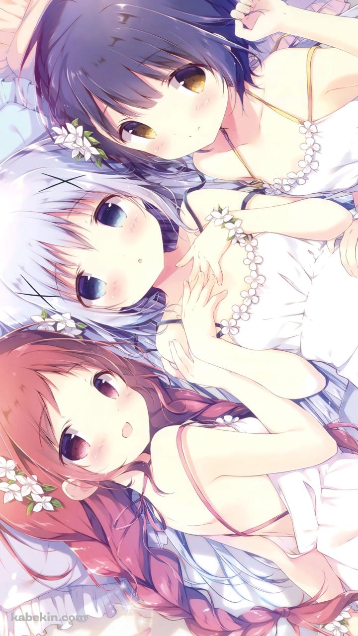 かわいいチマメ隊 / 香風 智乃 / 条河 麻耶 / 奈津 恵 / ご注文はうさぎですか? / ごちうさ / ファンアートのAndroidの壁紙(720px x 1280px) スマホ用