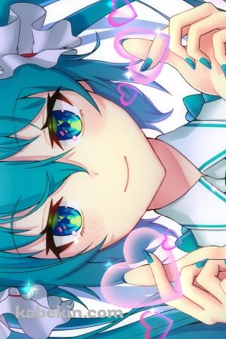 かわいい初音ミク / きゅんです / ボカロ / ボーカロイドのAndroidの壁紙(320px x 480px) スマホ用