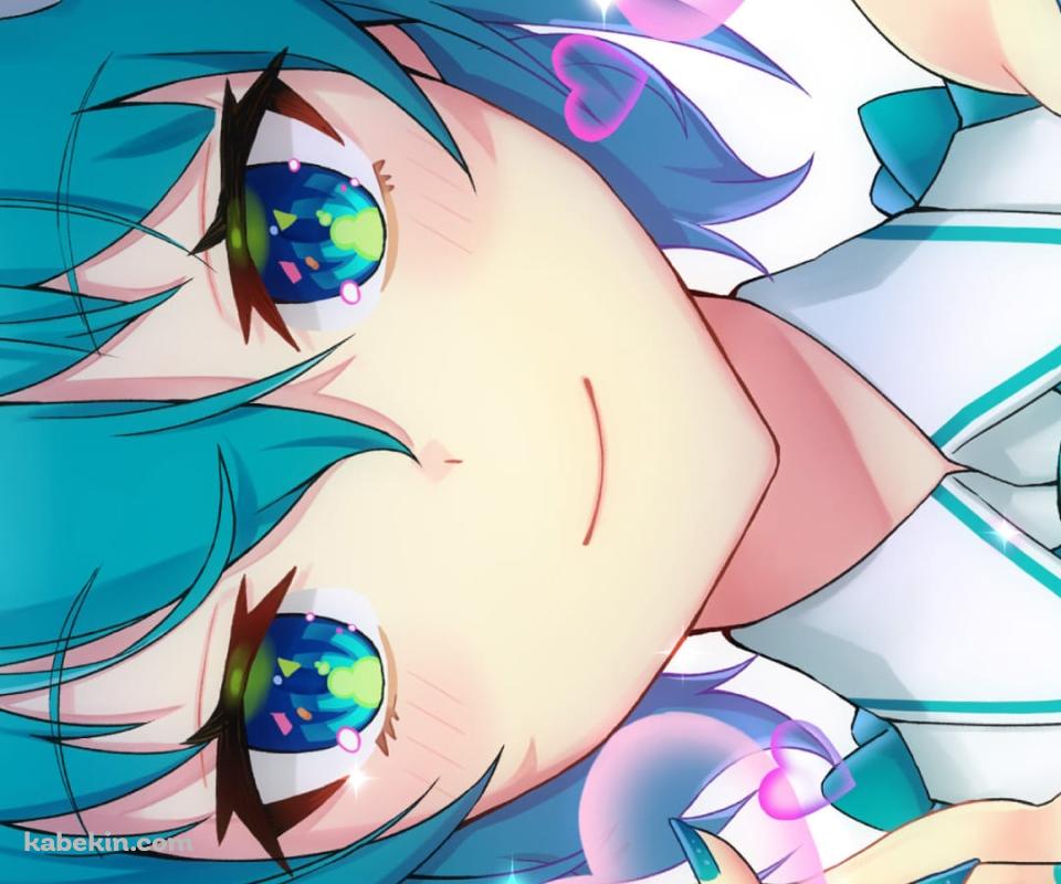 かわいい初音ミク / きゅんです / ボカロ / ボーカロイドのAndroidの壁紙(960px x 800px) スマホ用