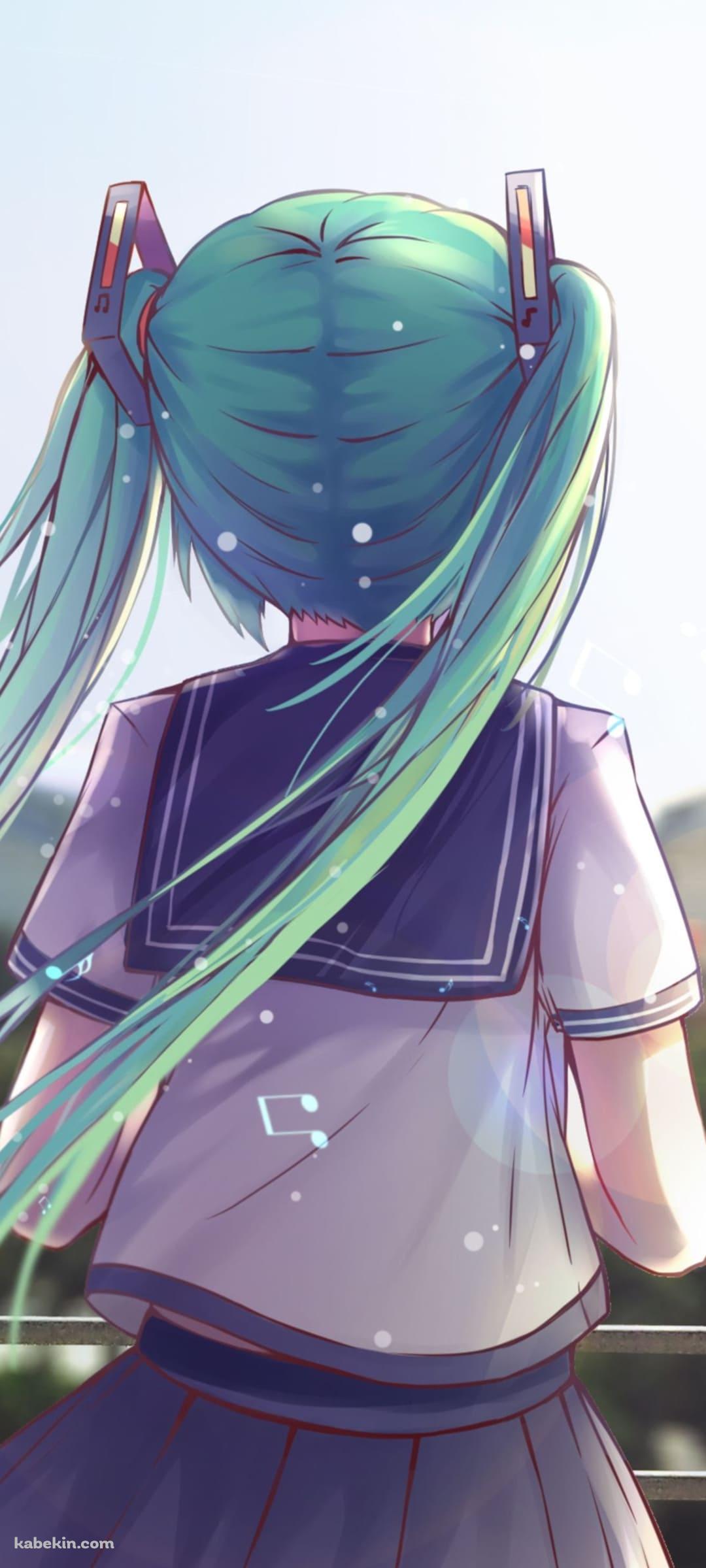 セーラー服 / 初音ミク / 後ろ姿のAndroidの壁紙(1080px x 2400px) スマホ用