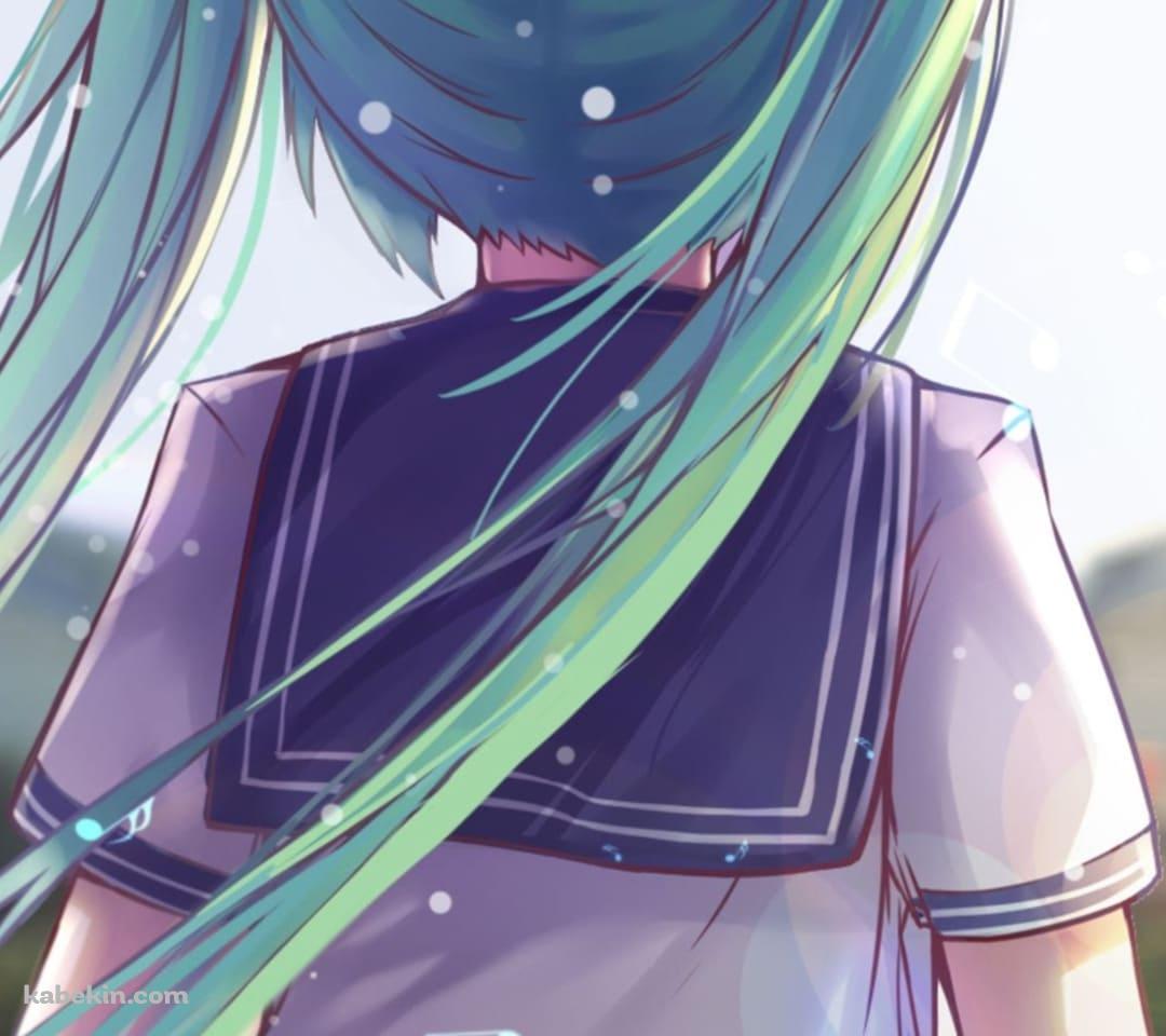 セーラー服 / 初音ミク / 後ろ姿のAndroidの壁紙(1080px x 960px) スマホ用