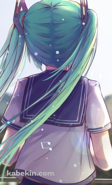 セーラー服 / 初音ミク / 後ろ姿のAndroidの壁紙(360px x 592px) スマホ用