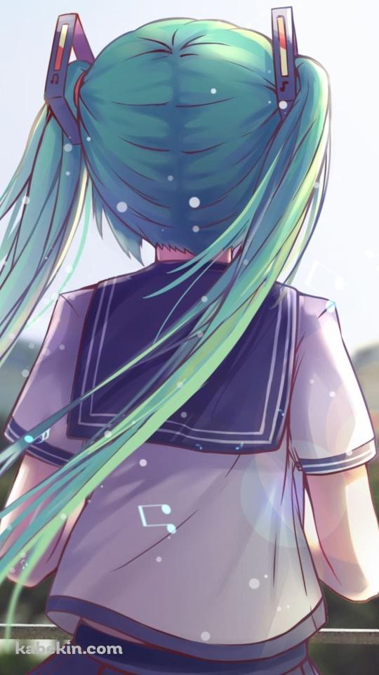 セーラー服 / 初音ミク / 後ろ姿のAndroidの壁紙(540px x 960px) スマホ用