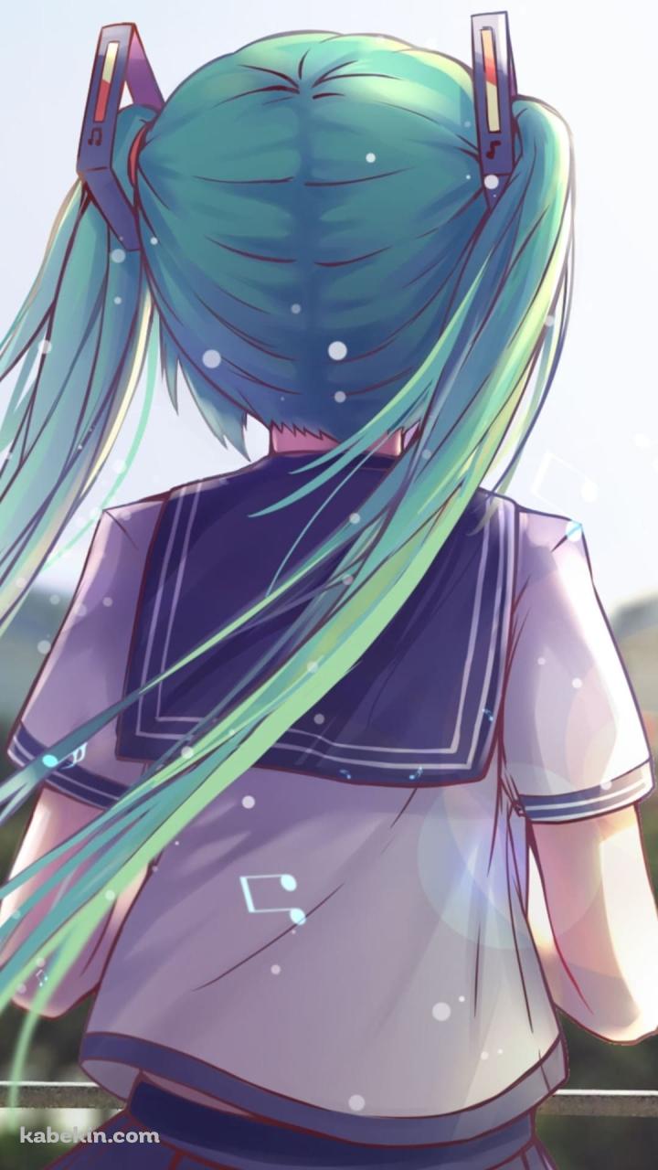 セーラー服 / 初音ミク / 後ろ姿のAndroidの壁紙(720px x 1280px) スマホ用