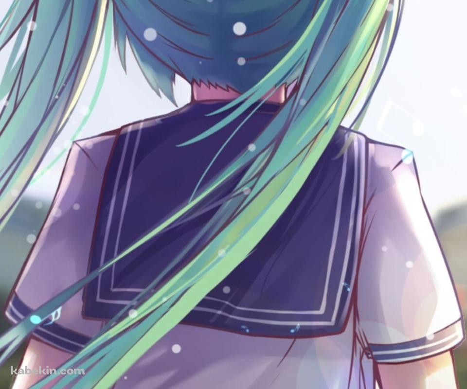セーラー服 / 初音ミク / 後ろ姿のAndroidの壁紙(960px x 800px) スマホ用