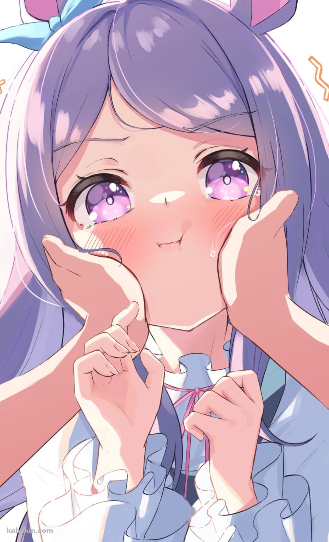ほっぺたをプニプニされているなすがままのメジロマックイーン / かわいい / ファンアート / ウマ娘のAndroidの壁紙(1080px x 1776px) スマホ用