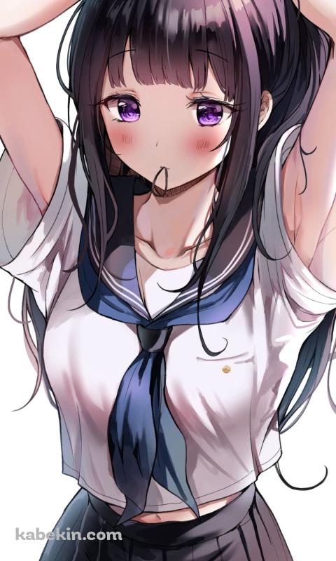 髪をかきあげる千反田える / 氷菓 / ファンアートのAndroidの壁紙(480px x 800px) スマホ用