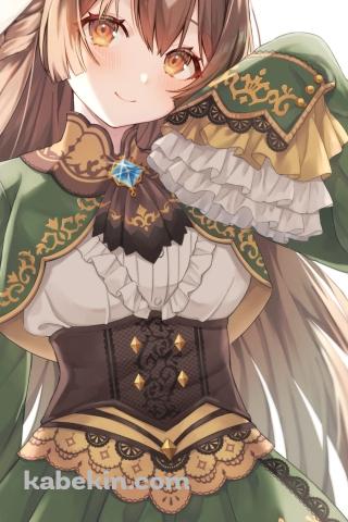 緑のドレスを着たかわいいサトノダイヤモンド / ウマ娘 / ファンアートのAndroidの壁紙(320px x 480px) スマホ用