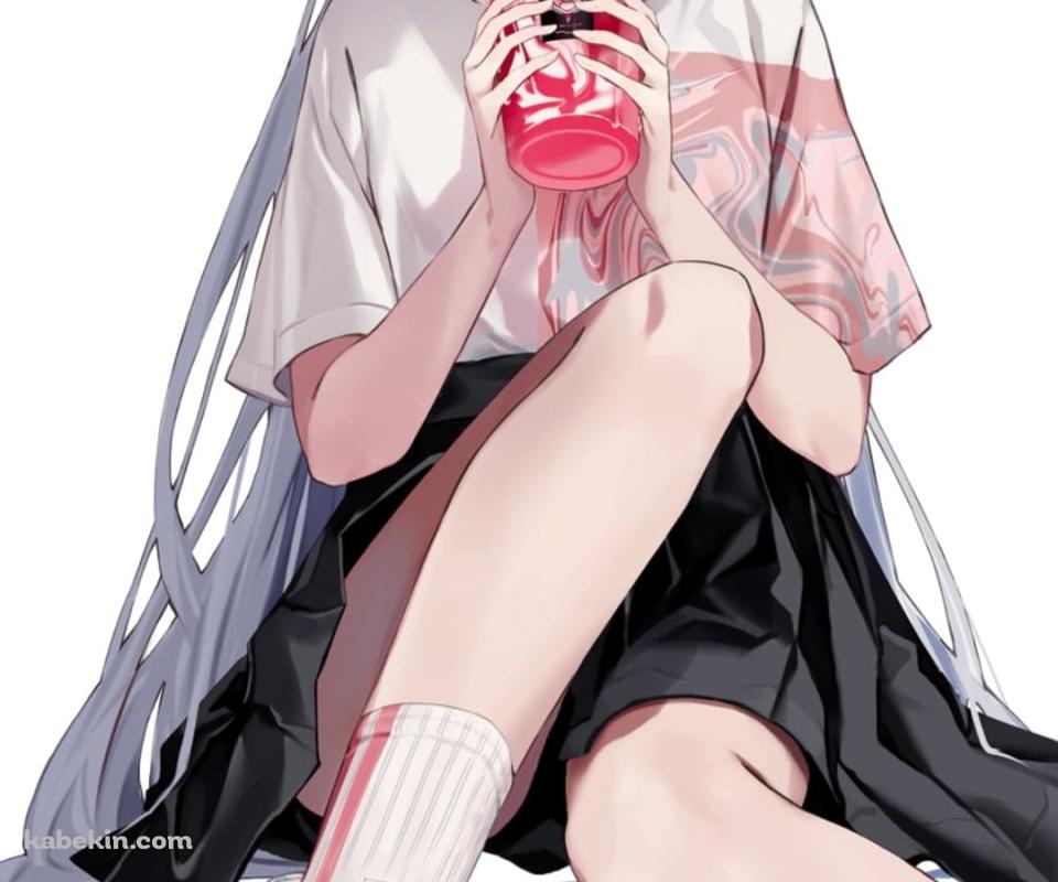 ピンクのジュースを飲む神里綾華（かみさとあやか） / 社奉行 / 声優：早見沙織 / 原神のAndroidの壁紙(960px x 800px) スマホ用