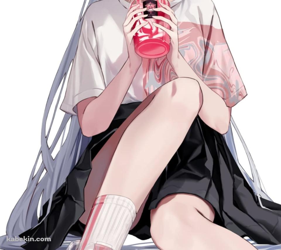 ピンクのジュースを飲む神里綾華（かみさとあやか） / 社奉行 / 声優：早見沙織 / 原神のAndroidの壁紙(960px x 854px) スマホ用