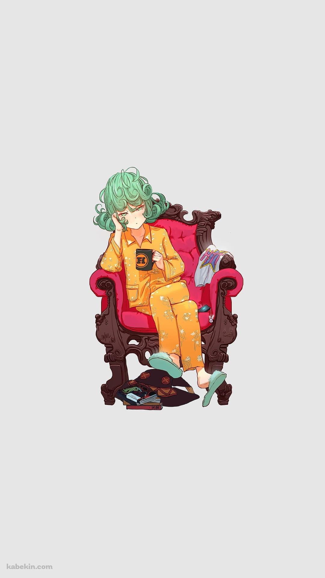珈琲を飲むリラックスする戦慄のタツマキ / ファンアート / TERRIBLE TORNADOのAndroidの壁紙(1080px x 1920px) スマホ用