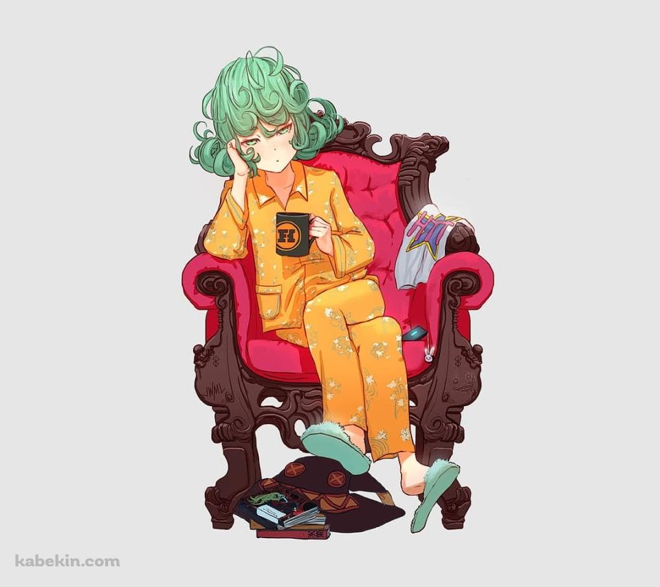 珈琲を飲むリラックスする戦慄のタツマキ / ファンアート / TERRIBLE TORNADOのAndroidの壁紙(960px x 854px) スマホ用