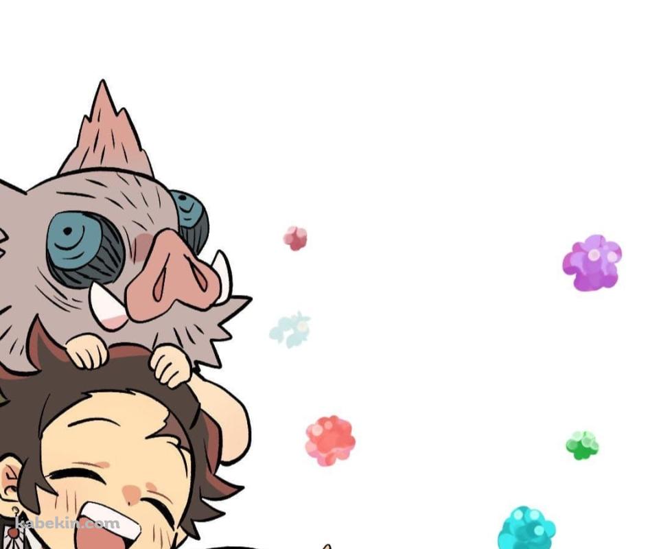 かわいい鬼滅の刃 / 竈門炭治郎 / 我妻善逸 / 嘴平伊之助 / ファンアート / イラストのAndroidの壁紙(960px x 800px) スマホ用