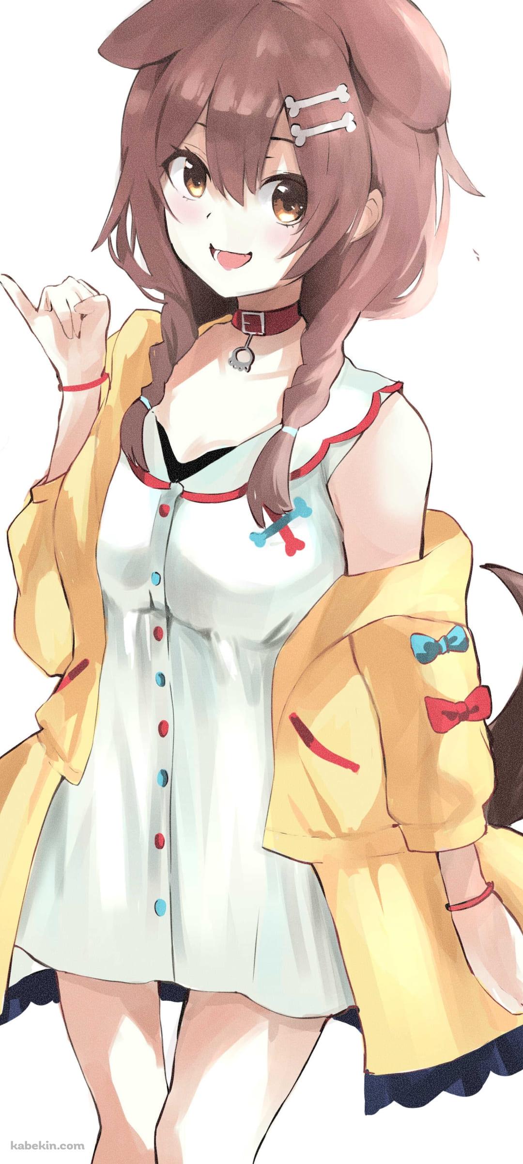 指切りげんまんする戌神ころね / ファンアート / バーチャルYouTuber / ホロライブのAndroidの壁紙(1080px x 2400px) スマホ用