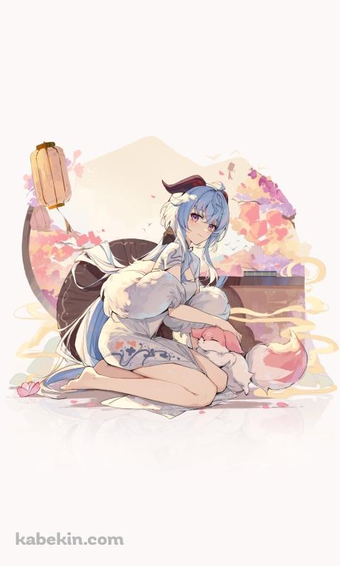 リラックスする綺麗なガンユウ / 原神 / ファンアート / イラストのAndroidの壁紙(480px x 800px) スマホ用