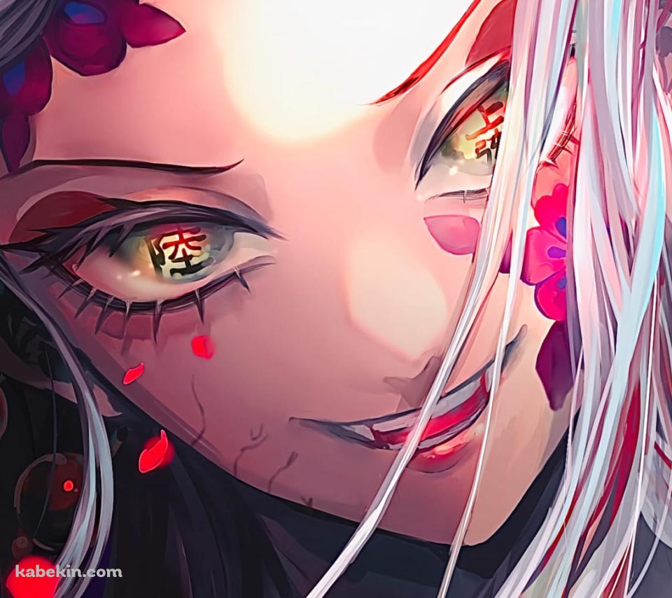 かっこいい堕姫(だき) / 鬼滅の刃 / ファンアートのAndroid用のスマホ壁紙(960 x 854)| 壁紙キングダム