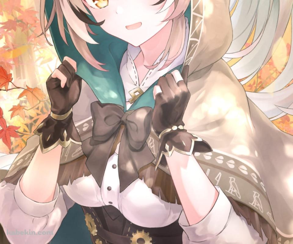 紅葉とかわいい七詩ムメイ / ファンアート / バーチャルYouTuber / ホロライブのAndroidの壁紙(960px x 800px) スマホ用