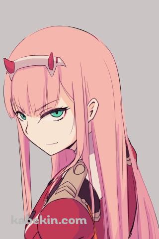 ダーリン・イン・ザ・フランキス / かわいいゼロツー / ファンアート / イラスト / DARLING in the FRANXXのAndroidの壁紙(320px x 480px) スマホ用