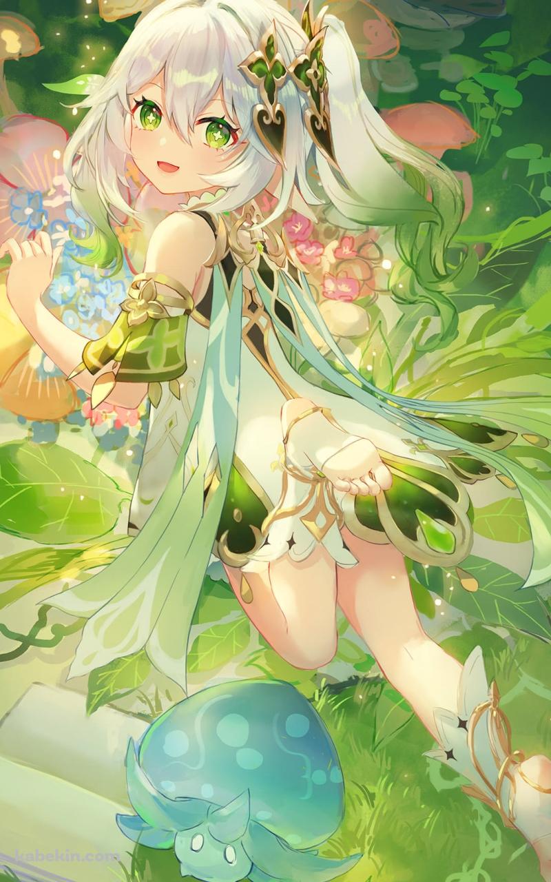 寝っ転がる可愛いナヒーダ / 原神のAndroidの壁紙(800px x 1280px) スマホ用