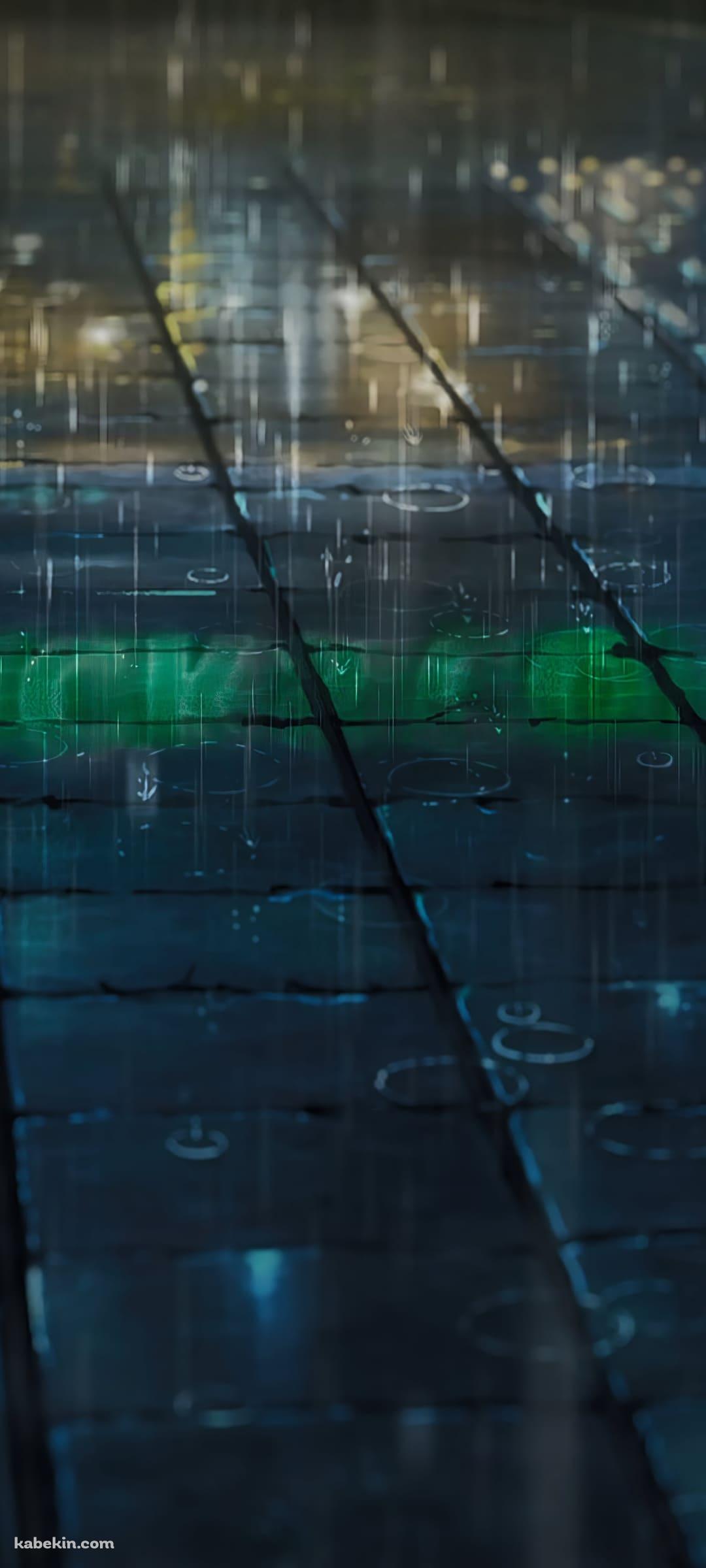 路面に降る雨のAndroidの壁紙(1080px x 2400px) スマホ用