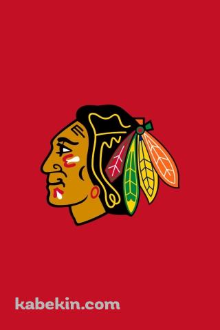 シカゴ・ブラックホークス / Chicago Blackhawks / ホッケーチーム / インディアンのAndroidの壁紙(320px x 480px) スマホ用