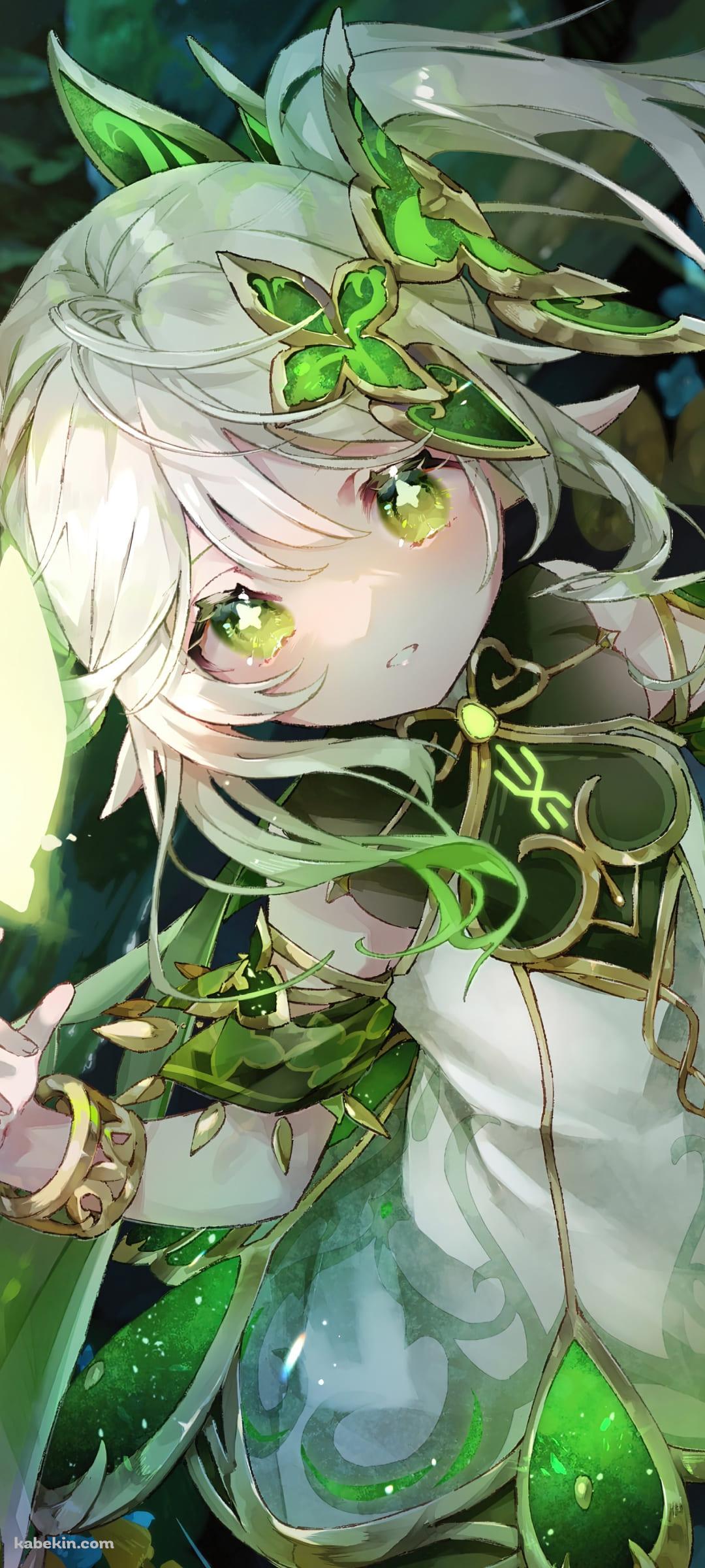 目がキラキラした可愛いナヒーダ / 原神 / 草神のAndroidの壁紙(1080px x 2400px) スマホ用