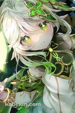 目がキラキラした可愛いナヒーダ / 原神 / 草神のAndroidの壁紙(320px x 480px) スマホ用