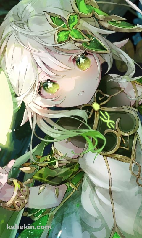 目がキラキラした可愛いナヒーダ / 原神 / 草神のAndroidの壁紙(480px x 800px) スマホ用