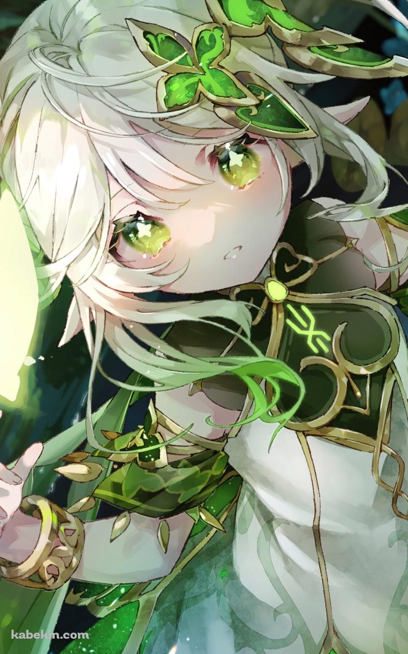 目がキラキラした可愛いナヒーダ / 原神 / 草神のAndroidの壁紙(800px x 1280px) スマホ用