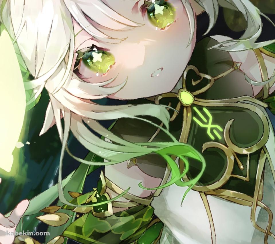 目がキラキラした可愛いナヒーダ / 原神 / 草神のAndroidの壁紙(960px x 854px) スマホ用