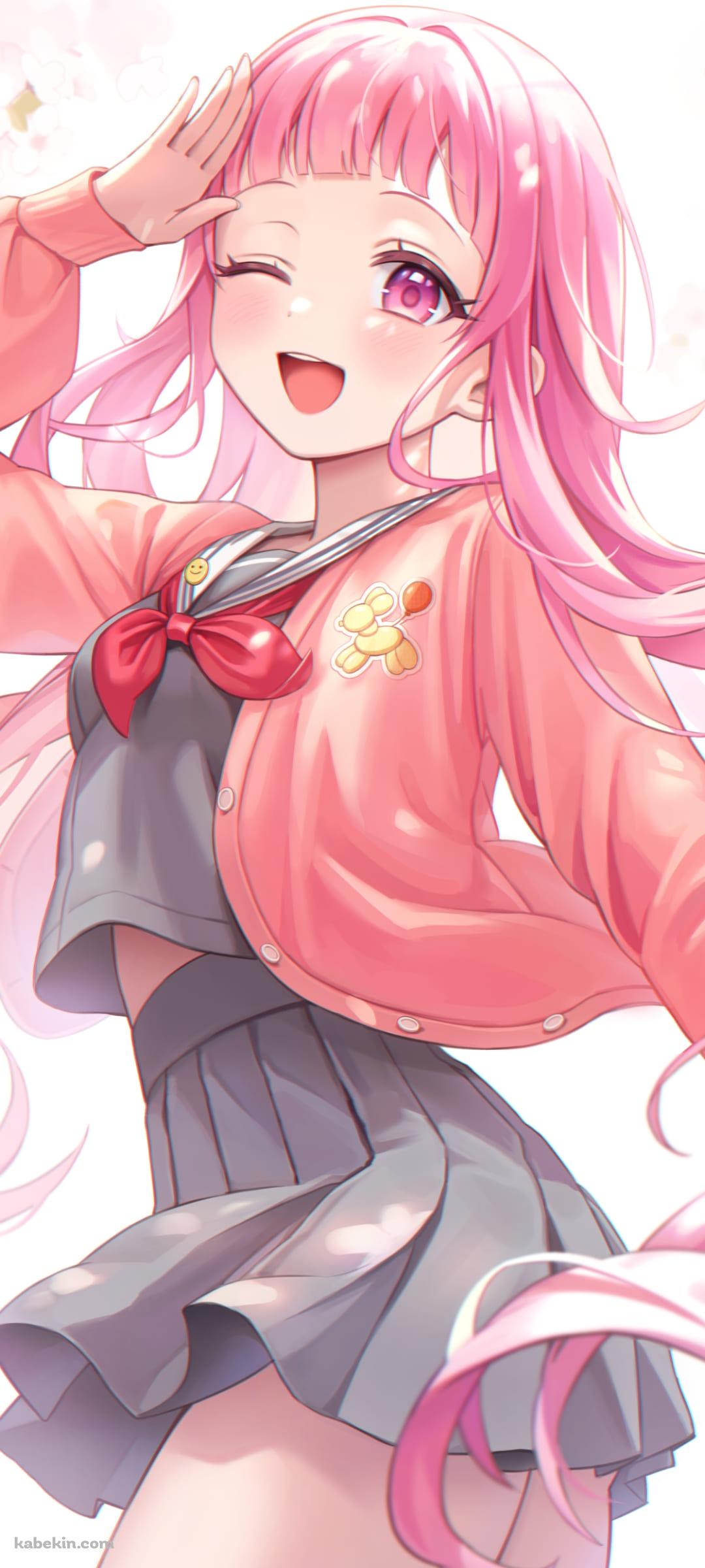 かわいい鳳えむ / おおとりえむ / 宮益坂女子学園 / プロセカ / プロジェクトセカイのAndroidの壁紙(1080px x 2400px) スマホ用
