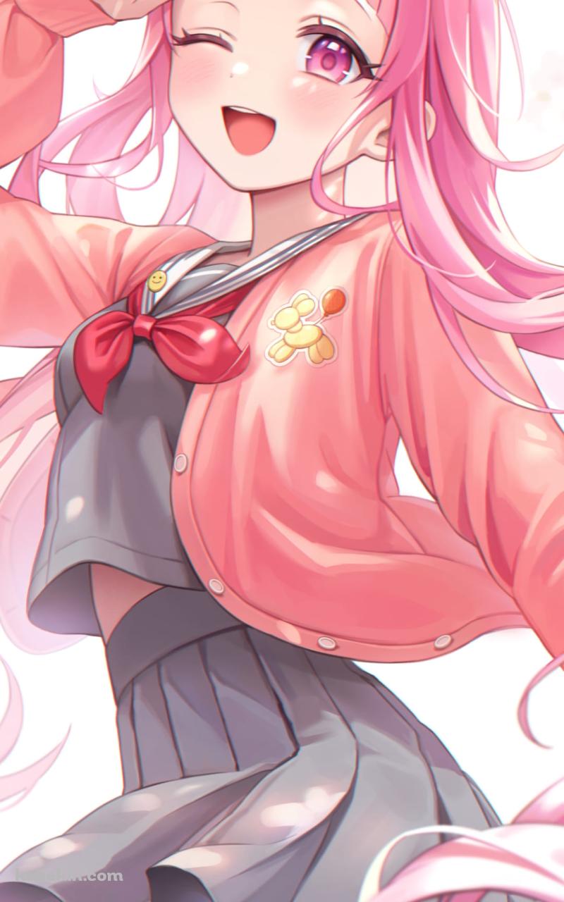 かわいい鳳えむ / おおとりえむ / 宮益坂女子学園 / プロセカ / プロジェクトセカイのAndroidの壁紙(800px x 1280px) スマホ用