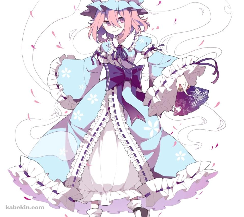かわいい西行寺幽々子 / 東方 / ファンアート / イラストのAndroidの壁紙(960px x 854px) スマホ用