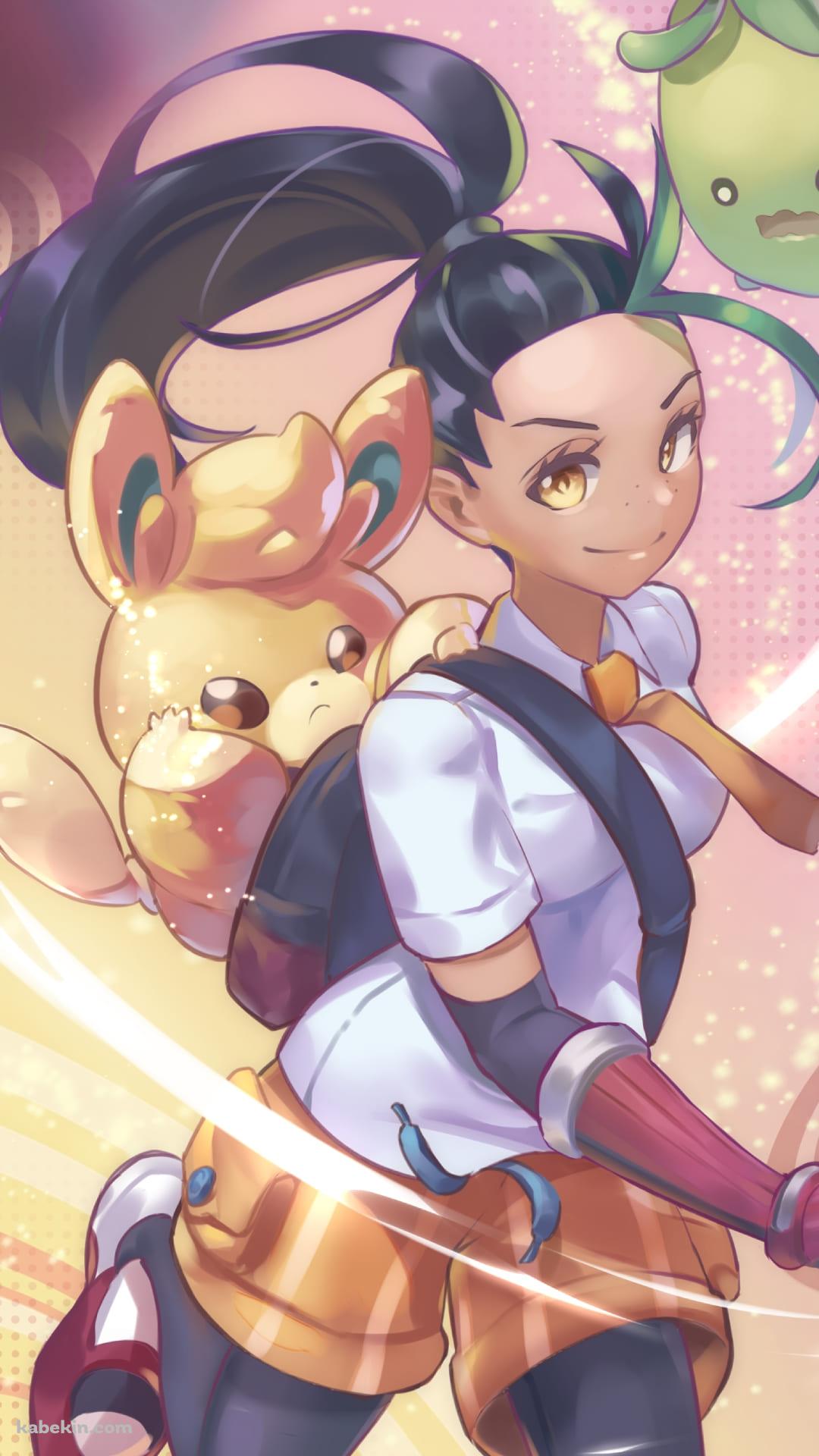 ネモ / トレーナー / パモ / ミニーブ / ポケモン / ファンアート / イラストのAndroidの壁紙(1080px x 1920px) スマホ用