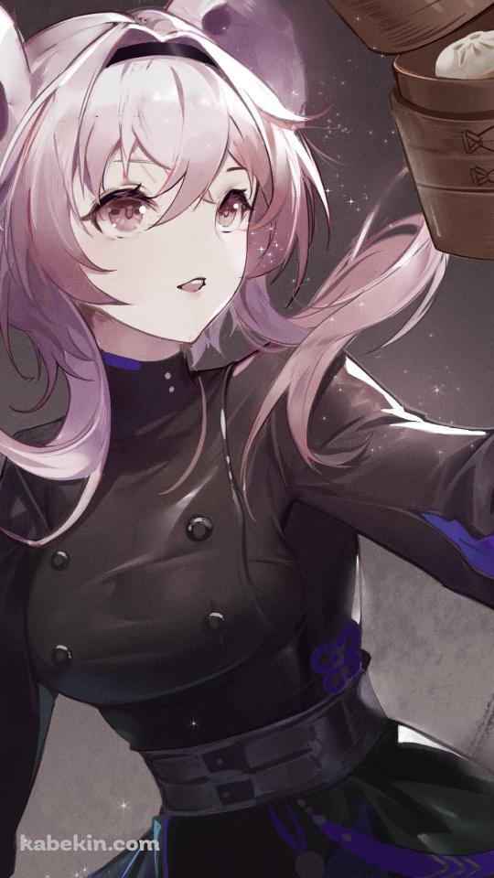 中華まんを持つかわいいリン・ユーシャ / アークナイツ / ファンアート / イラストのAndroidの壁紙(540px x 960px) スマホ用