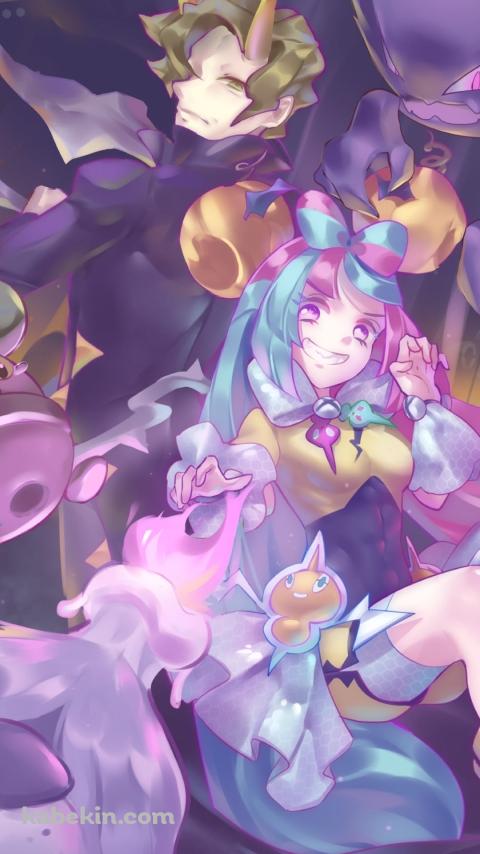 ロトム / ナンジャモ / ゴースト / ウソハチ / コルサ / ボチ / ポケモン / ファンアート / イラストのAndroidの壁紙(480px x 854px) スマホ用