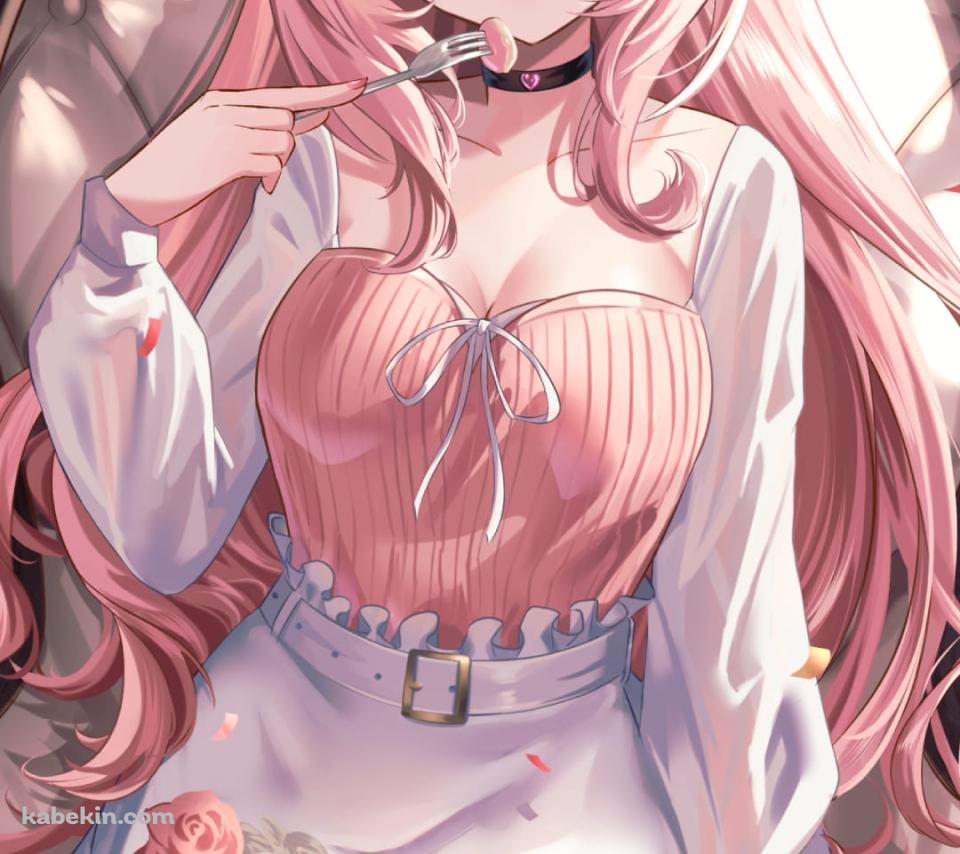 スイーツを食べるかわいい博衣こより / バーチャルYouTuber / Vtuber / ホロライブ / ファンアート / イラストのAndroidの壁紙(960px x 854px) スマホ用