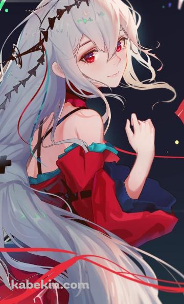 振り返る濁心スカジ(だくしんすかじ) / かわいい / アークナイツ / ファンアート / イラストのAndroidの壁紙(360px x 592px) スマホ用
