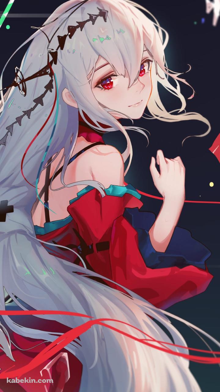 振り返る濁心スカジ(だくしんすかじ) / かわいい / アークナイツ / ファンアート / イラストのAndroidの壁紙(720px x 1280px) スマホ用