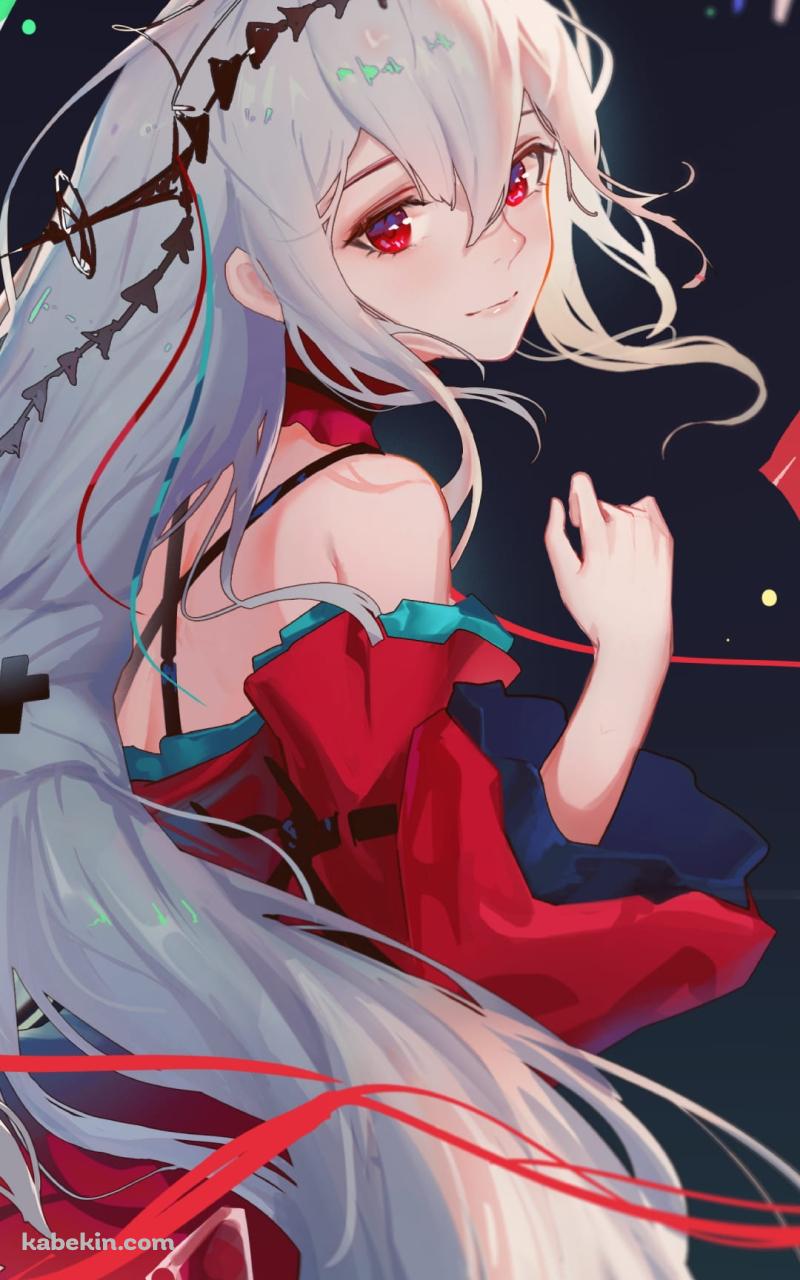 振り返る濁心スカジ(だくしんすかじ) / かわいい / アークナイツ / ファンアート / イラストのAndroidの壁紙(800px x 1280px) スマホ用